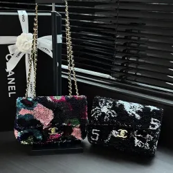 Chanel CF Sequin Flap Chain Shoulder Evening Handbag AS4561 14‑21‑8 #A68079