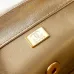 Chanel Mini Pearl Top Handle Flap Bag Metallic Gold Lambskin Brushed Gold Hardware #B49067