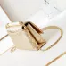 Chanel Mini Pearl Top Handle Flap Bag Metallic Gold Lambskin Brushed Gold Hardware #B49067