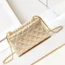 Chanel Mini Pearl Top Handle Flap Bag Metallic Gold Lambskin Brushed Gold Hardware #B49067