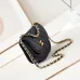 Chanel Mini Round Messenger Flap Bag White Caviar Antique Gold Hardware #B49057