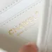 Chanel Mini Round Messenger Flap Bag White Caviar Antique Gold Hardware #B49057