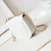 Chanel Mini Round Messenger Flap Bag White Caviar Antique Gold Hardware #B49057