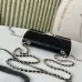 Chanel Mini flap bag, Lambskin & gold-tone metal, white & black  #B49255