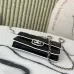 Chanel Mini flap bag, Lambskin & gold-tone metal, white & black  #B49255