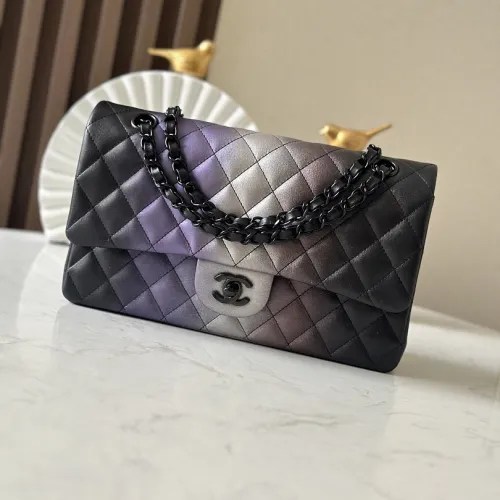 Chanel No.112 Iridescent Gradient Classic Flap Bag Gold CC Chain Quilted Leather Shoulder Bag #B65963