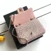 Chanel Pink Crystal Embellished Evening Bag 13x21x8cm #B64996