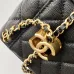 Chanel Quilted Caviar Leather Mini Vanity Bag With Gold Chain Strap And CC Logo size:9×17×8cm #B54336
