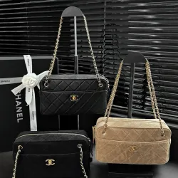 Chanel Quilted Horizontal Camera Bag Chain Crossbody AS6443 13‑24.5‑8 #A68083