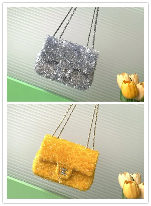 Chanel Sequin New Mini Flap Bag - Metallic Shoulder Bags #B49668