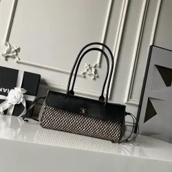 Chanel Tweed Leather Barrel Bag AS6288 15×30.5×11.5cm #B67251