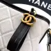 Chanel Women's Bucket Bag - Black & White Quilted Leather, Gold-Tone CC Logo & Two-Tone Chain Strap, Stylish Crossbody Bag for Luxury Fashion #B56725