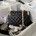 Lambskin Quilted Flap Phone Holder With Chain Black #B49046