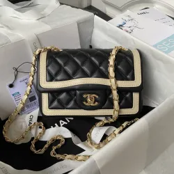 Lambskin Quilted Flap Phone Holder With Chain Black #B49046