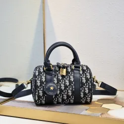 DIOR Blue Oblique Print Fabric Bag #B61238