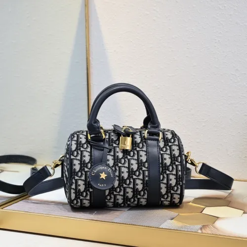 DIOR Blue Oblique Print Fabric Bag #B61238