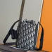 Dior 93941 Original Version 2025 Winter Men's Bucket Bag - Black Grained Leather, Detachable Pouch (Size: 13.5x22x7cm) #B59471