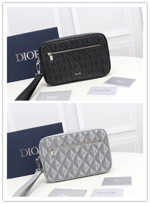 Dior Black CD Diamond Coated Canvas and Leather Toiletry #B49964