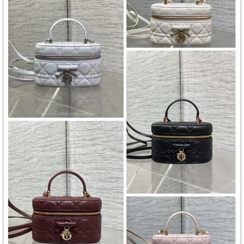 Dior Cannage Vanity Makeup Bag with Handle 5836 #B66147
