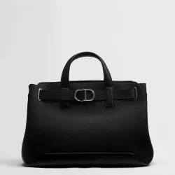 Dior Normandie Black Grained Calfskin Tote Bag 38×29×16cm #B65027