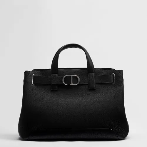 Dior Normandie Black Grained Calfskin Tote Bag 38×29×16cm #B65027