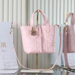 Dior Pink Calfskin Cannage Toujours Mini Tote Bag M2835 #B66562
