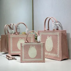 Dior Toile de Jouy Garden Embroidery Canvas Book Tote Bag #B65915