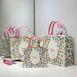 Dior Toile de Jouy Garden Embroidery Canvas Book Tote Bag #B65916