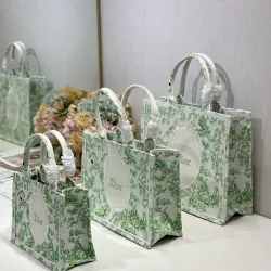 Dior Toile de Jouy Garden Embroidery Canvas Book Tote Bag #B65917