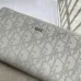 Dior Wallet Leather Gray Oblique Galaxy Long Zip Wallet #B49991
