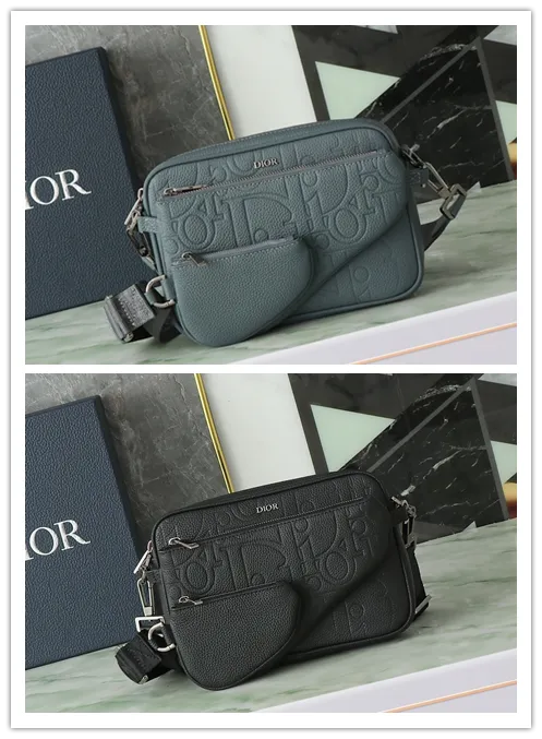 Medium East-West Tote Bag Deep Gray Dior Gravity Leather and Deep Gray Grained Calfs #B49954