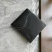 Saddle Bifold Wallet Black Grained Calfskin Marquetry #B49988