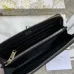 Saddle Zipped Long Wallet Black Grained Calfskin #B49987