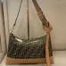Fendi Brown And Beige FF Logo Jacquard Fabric Shoulder Bag With Leather Trims size:34×22 #B54259
