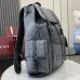 GG jumbo large backpack in grey and black GG leather #B50314