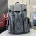 GG jumbo large backpack in grey and black GG leather #B50314