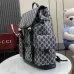 Gucci 839110 Grey GG Supreme Canvas Drawstring Flap Backpack #B66013
