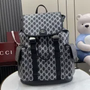 Gucci 839110 Grey GG Supreme Canvas Drawstring Flap Backpack #B66013