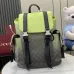 Gucci Chroma Gradient GG Supreme Canvas Backpack with Lime Green Flap and Silver-Tone Hardware 792080 #B58333