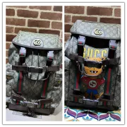 Gucci Original 690999 Backpack | Cute Cat Print GG Supreme Canvas Travel Bag #B60240