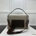 GG canvas large crossbody bag in beige and dark brown canva #B49670