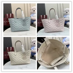 Gucci 855279 GG Marmont Large Tote Bag - White / Light Blue #B60907