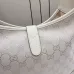 Gucci 863137 Ivory GG Supreme Canvas Hobo Shoulder Bag Adjustable Strap Handbag #B65975