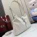 Gucci 863137 Ivory GG Supreme Canvas Hobo Shoulder Bag Adjustable Strap Handbag #B65975