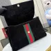 Gucci Black Suede Web Stripe Horsebit Top Handle Bag 875019 #B66546