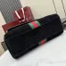 Gucci Black Suede Web Stripe Horsebit Top Handle Bag 875019 #B66546