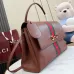 Gucci Brown Leather Web Stripe Horsebit Flap Handbag 875019 #B66560