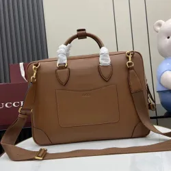 Gucci GG Emblem medium briefcase in brown leather size:40×30×6cm #B53325