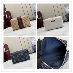 Gucci Mini Zipper Denim Pouch Travel Makeup Clutch Bag 875801 #B66545