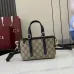Gucci-Inspired Mini Top Handle Bag - Beige & Ebony Canvas Crossbody Bag #B60234